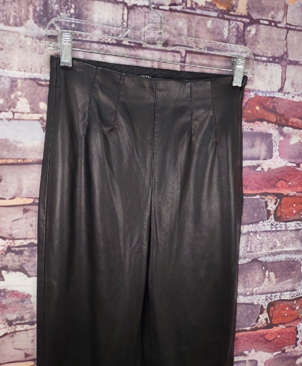 Zara Faux Leather High-Waist Tapered Pants - Picture 3 of 6